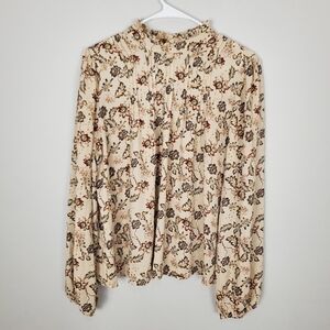 Carolina Belle Women’s Multicolor Floral Long Sleeve Blouse Size Large